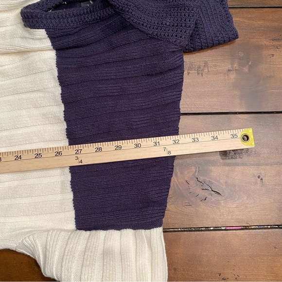 Women's Long Sleeve Oversized Rugby Mini Sweater Dress, Navy Stripe XXL NEW - Picture 5 of 10